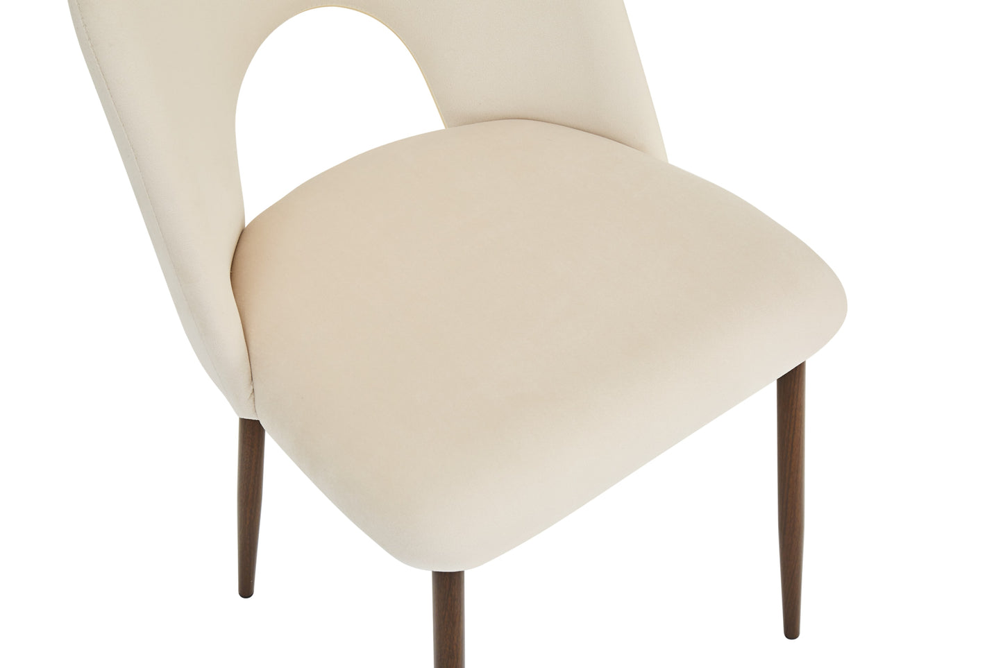 Chaise Teddy en Velours avec Pieds Métal Effet Noyer – Confort et Élégance