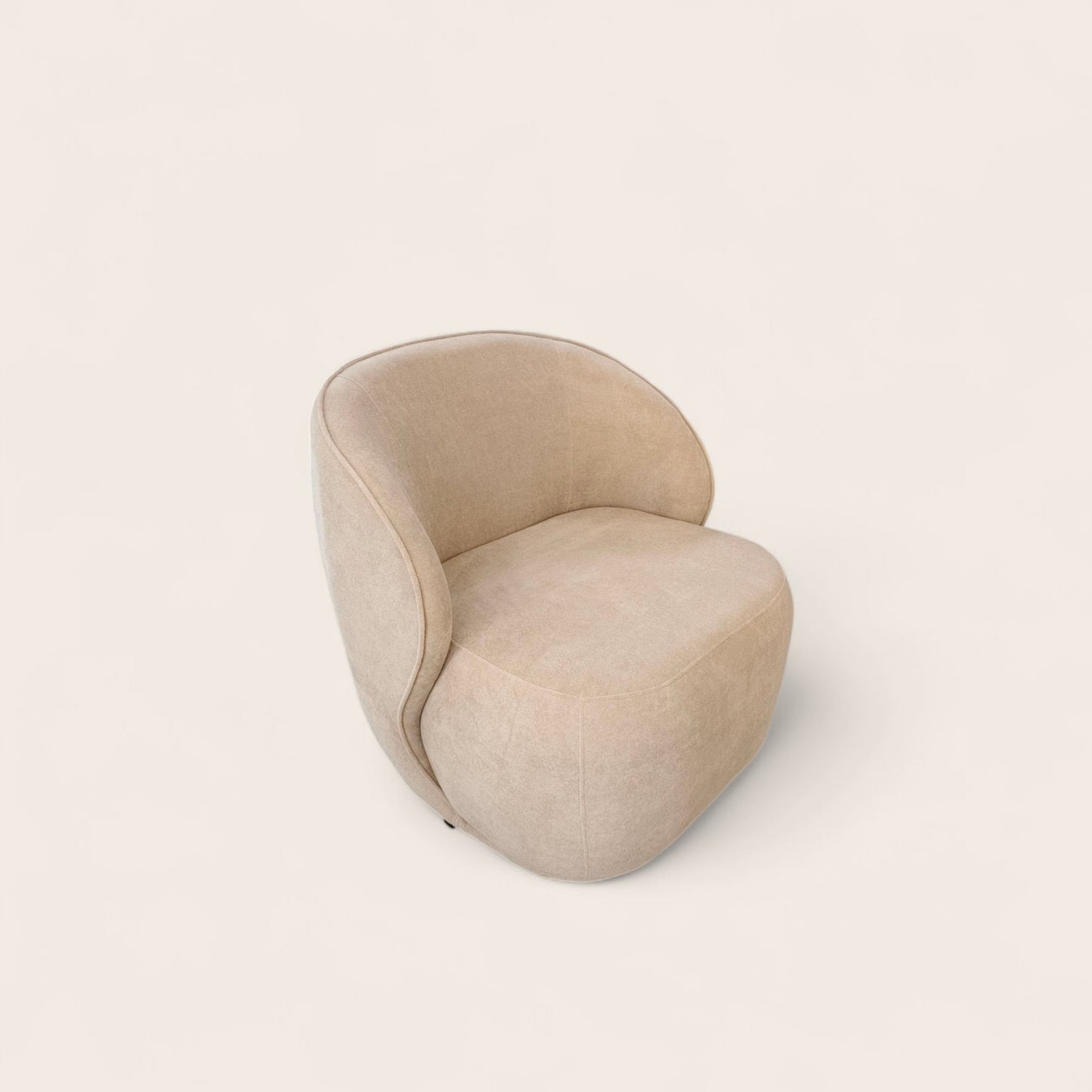 Fauteuil Pivotant Elsa – Tissu « Eau de Pêche » Élégant et Confortable