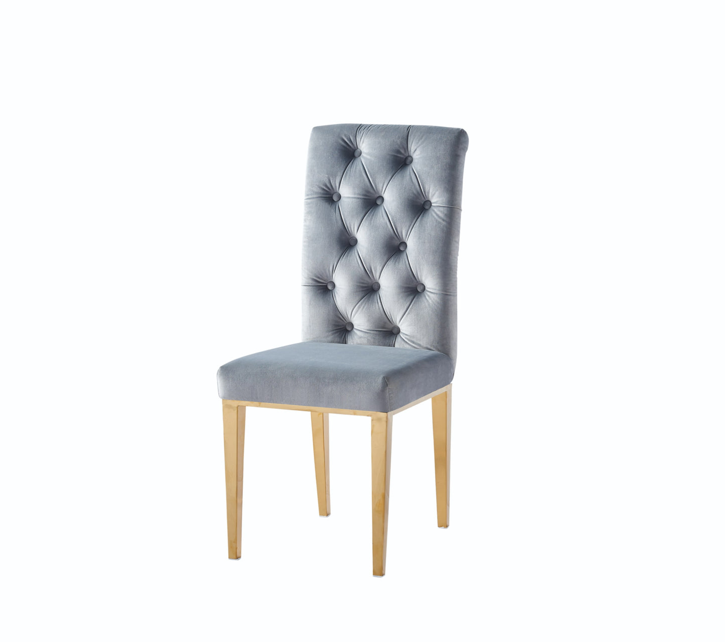 Chaise New Nevada Capitonnée en Velours avec Pieds Dorés – Luxe et Élégance
