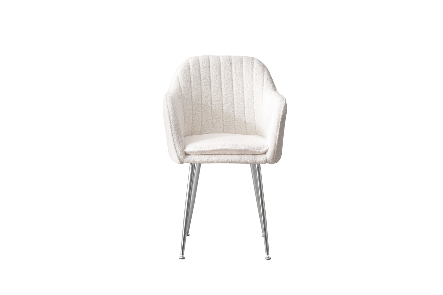 Chaise avec Accoudoirs Kanvas en Tissu Doudou avec Pieds Chromés – Confort et Élégance
