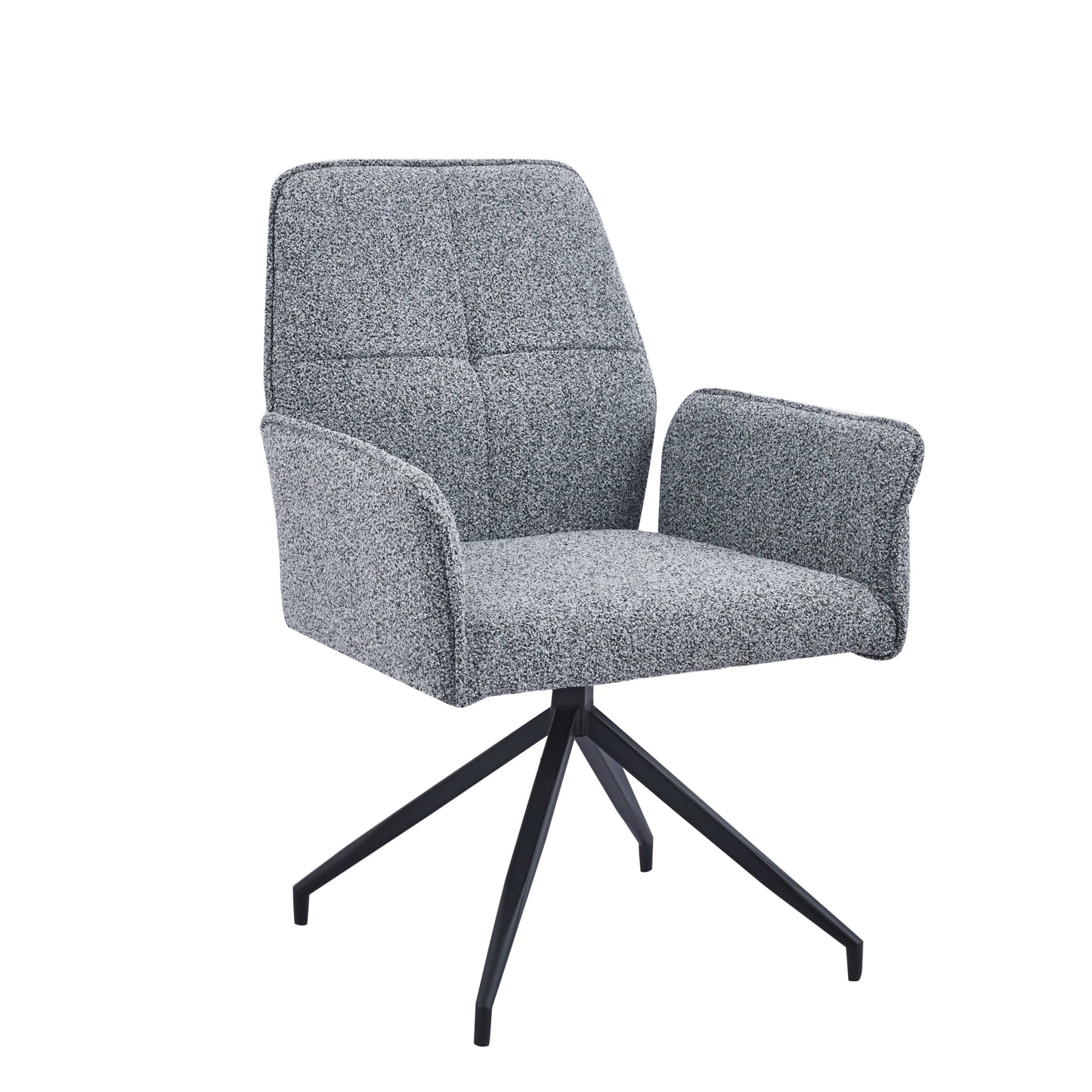 Chaise Pivotante Lutetia en Tissu Écru avec Pieds Métal Noir – Confort et Mobilité