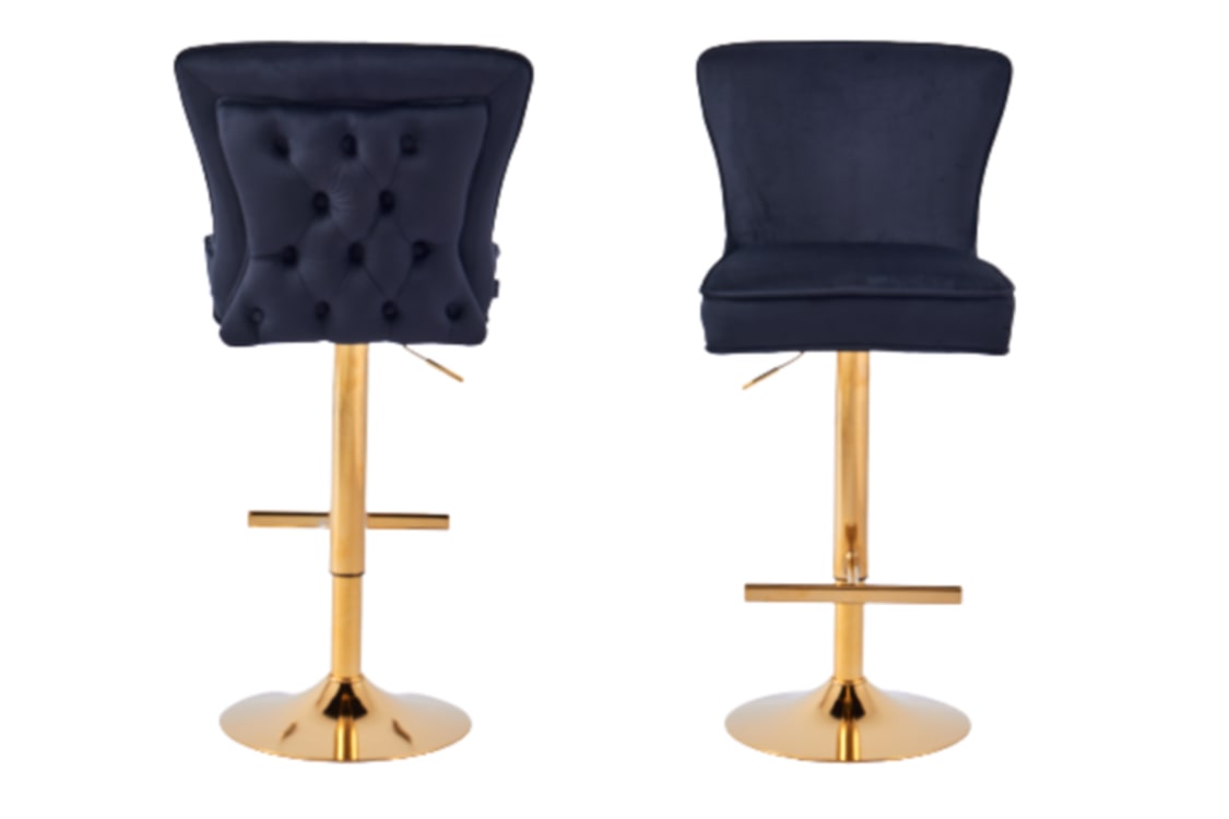 Tabouret de Bar Gabrielle avec Pieds Dorés – Chic et Confortable