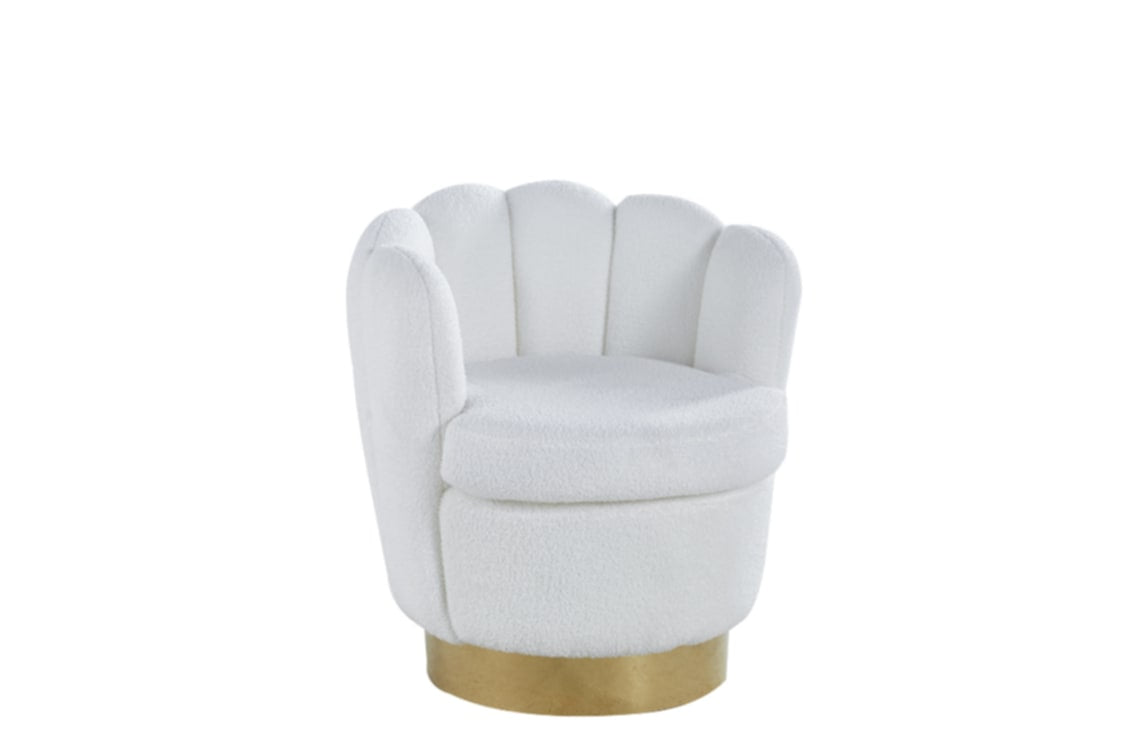 Fauteuil Boudoir – Rotatif molletonné en tissu doudou