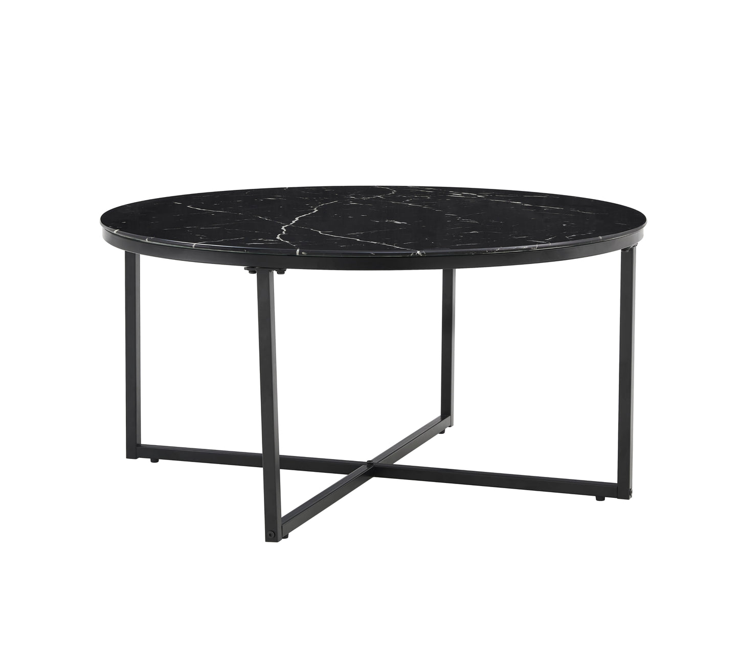 Table Basse Lorie – Pied Métal Noir 90 cm