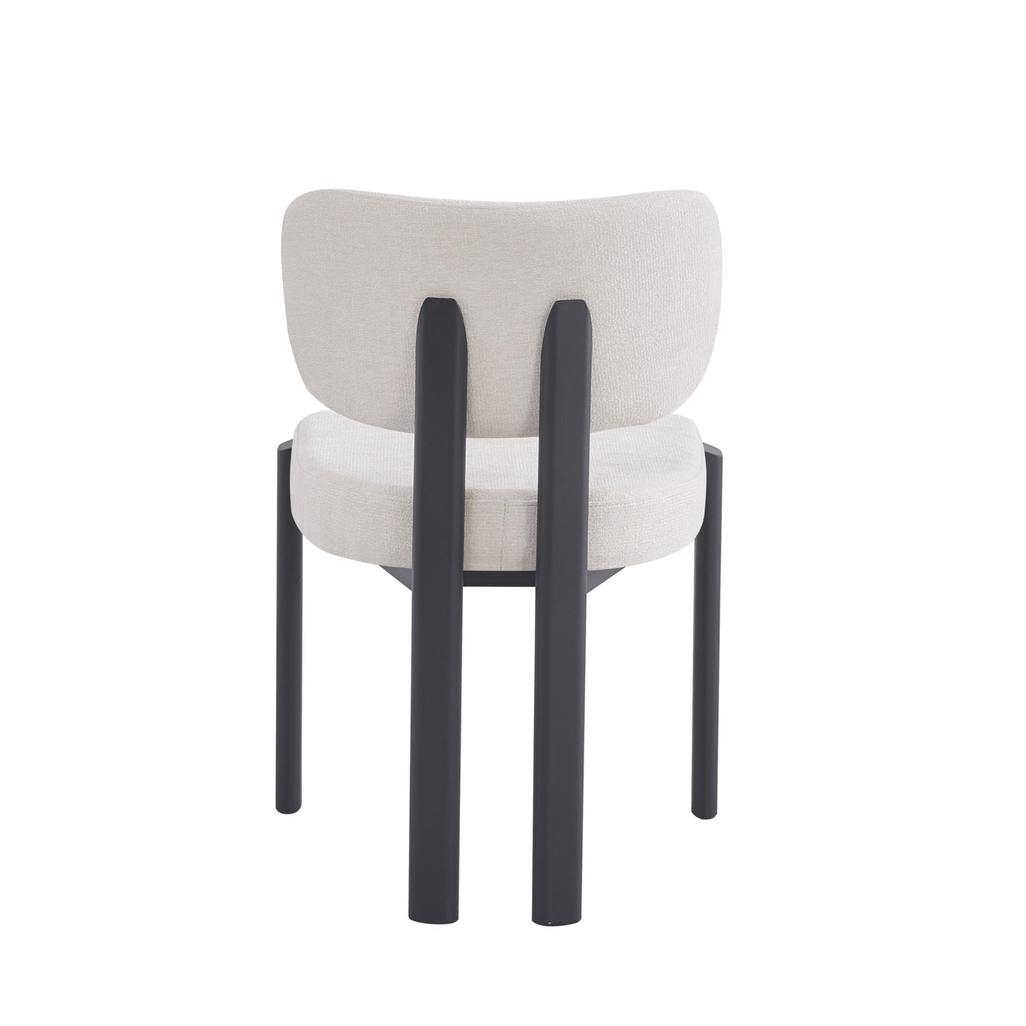 Chaise Baguette en Tissu Serge Chenille avec Pieds Métal Noir – Confort et Élégance