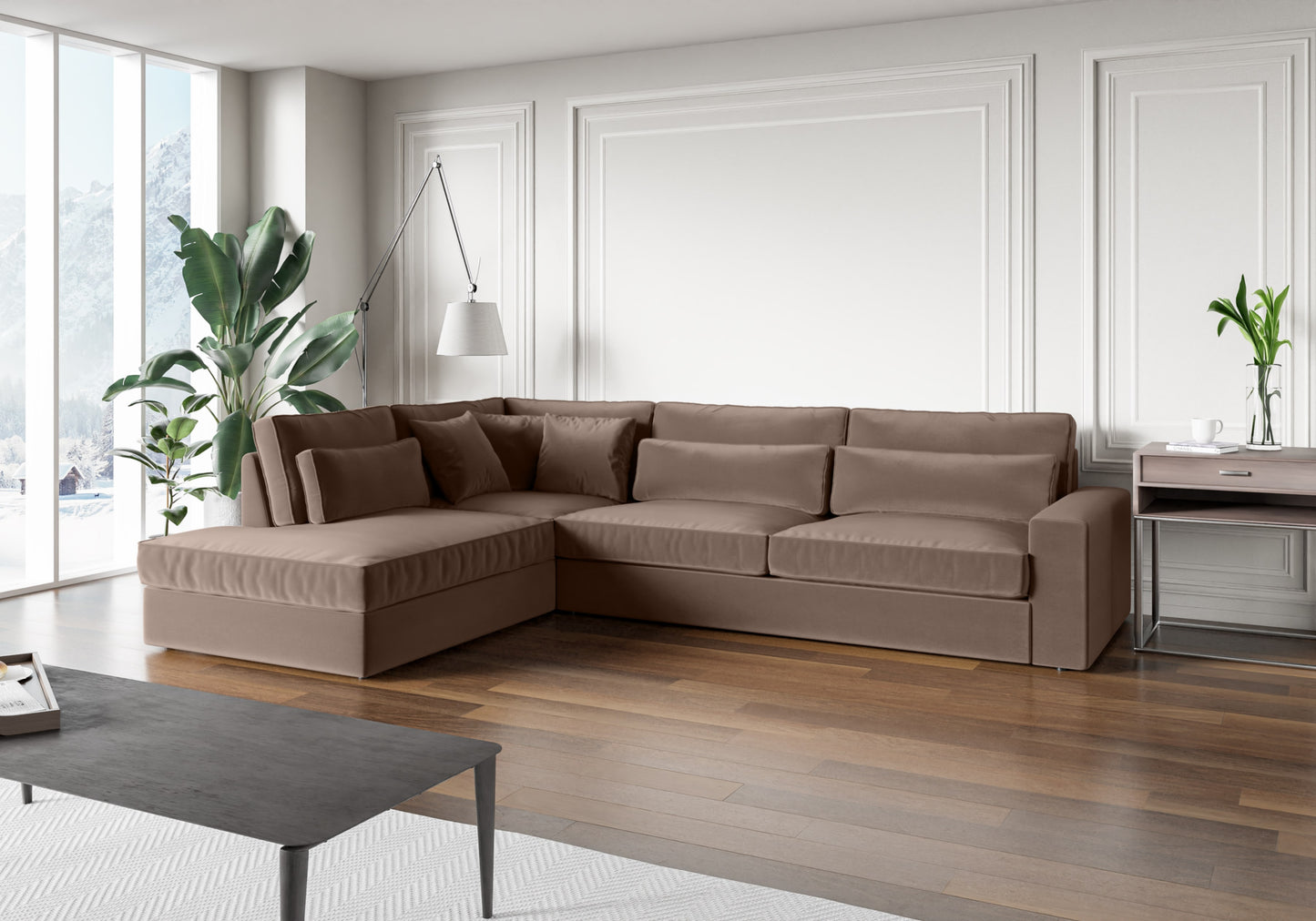 Canapé Bristola – Grand canapé d’angle Gauche moderne (315X230 cm)