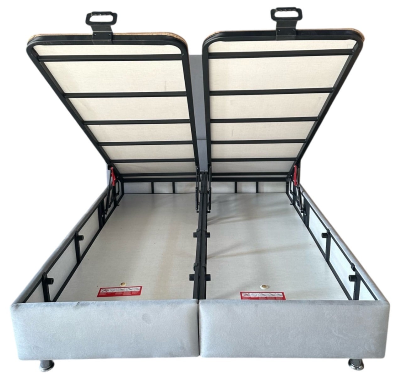 Lit Coffre Coco Box – Velours Gris 160x200 cm
