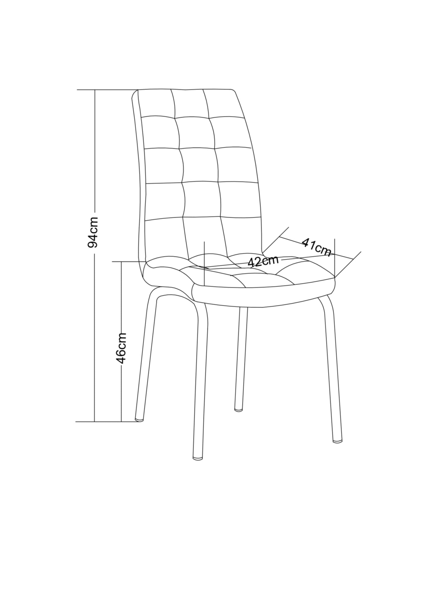 Chaise Emma en Similicuir Blanc avec Pieds Métal