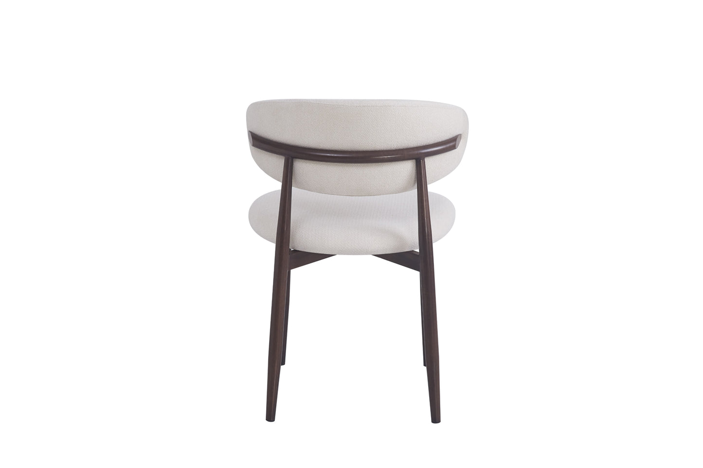 Chaise Lucile en Tissu Beige avec Pieds Effet Noyer – Élégance et Confort