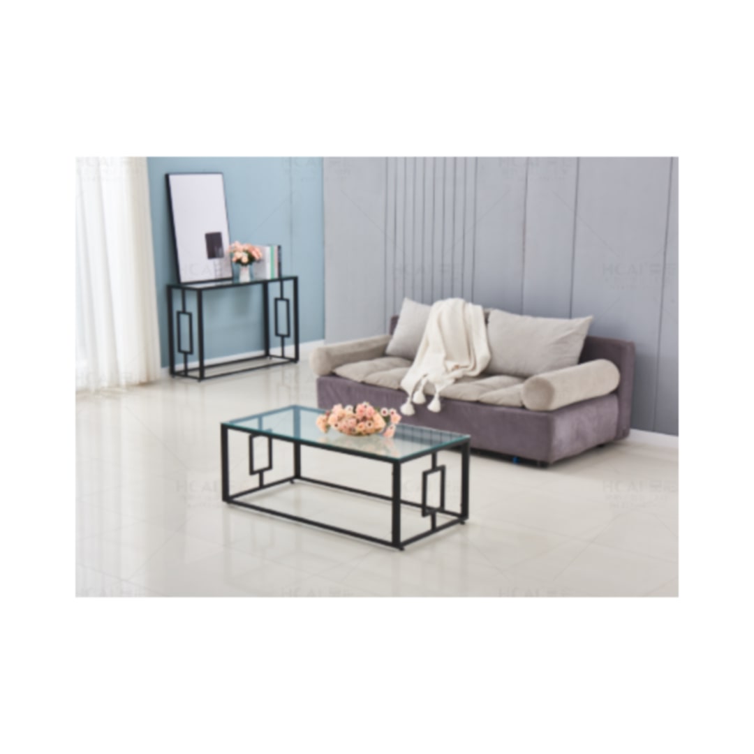 Console Sophie en Métal et Verre Transparent 120x40x78 cm