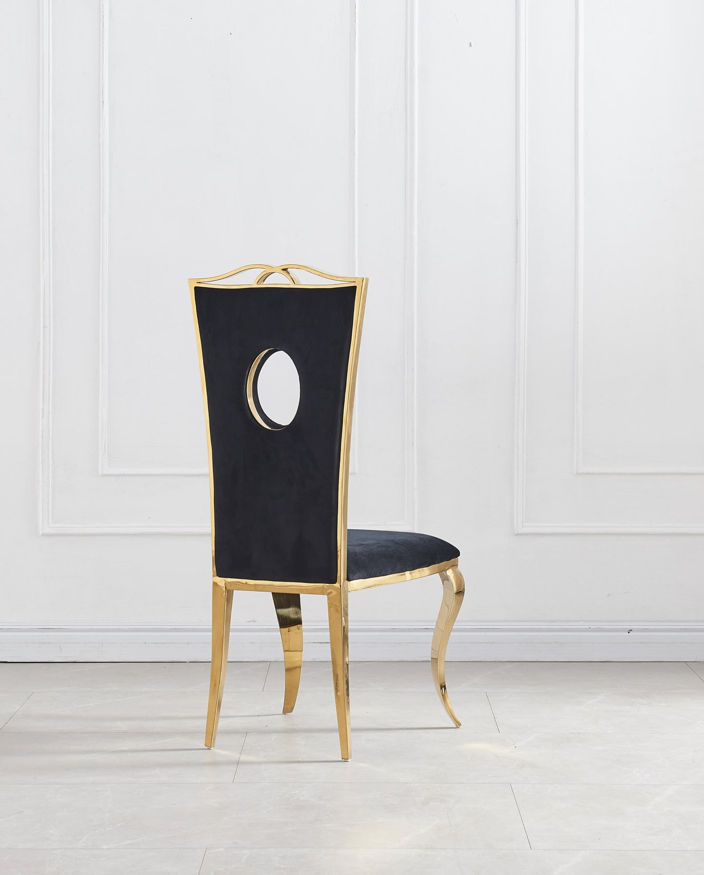 Chaise Royal Gold en Velours Noir