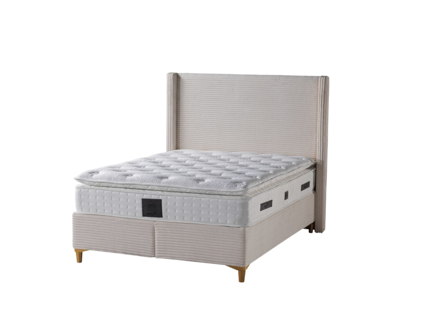 Kit lit coffre « Vénus » côtelé – 160x200 cm