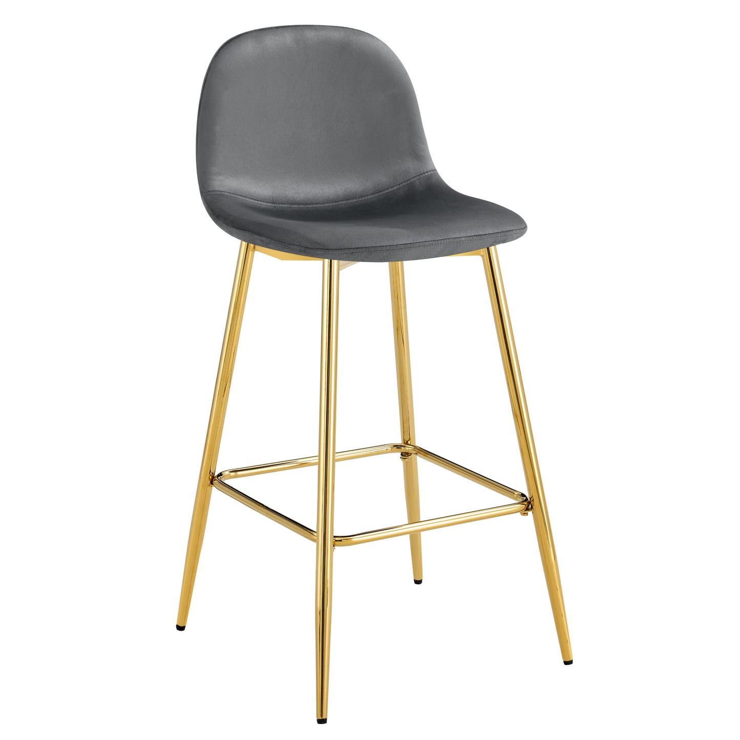 Tabouret de Bar Scandinave en Velours avec Pieds Dorés – Confort et Élégance