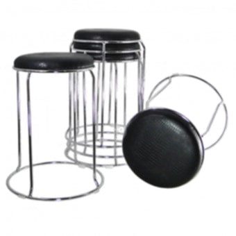 Tabouret Empilable en Similicuir Croco Rouge – Style et Praticité