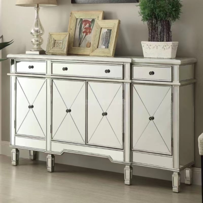 Buffet miroir Romane 165x45x91,5 cm – Élégance et rangement raffiné