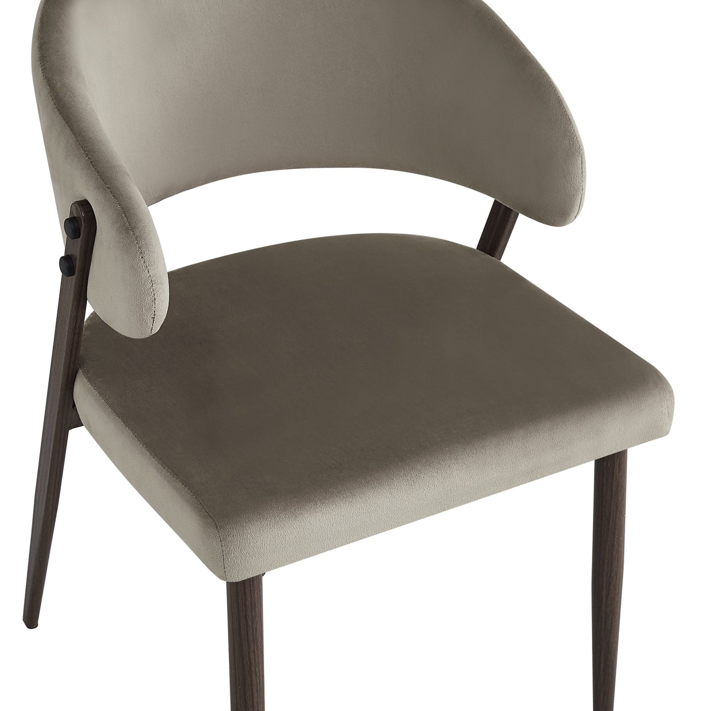 Chaise Lamia en Velours avec Pieds Finition Noyer – Élégance et Confort