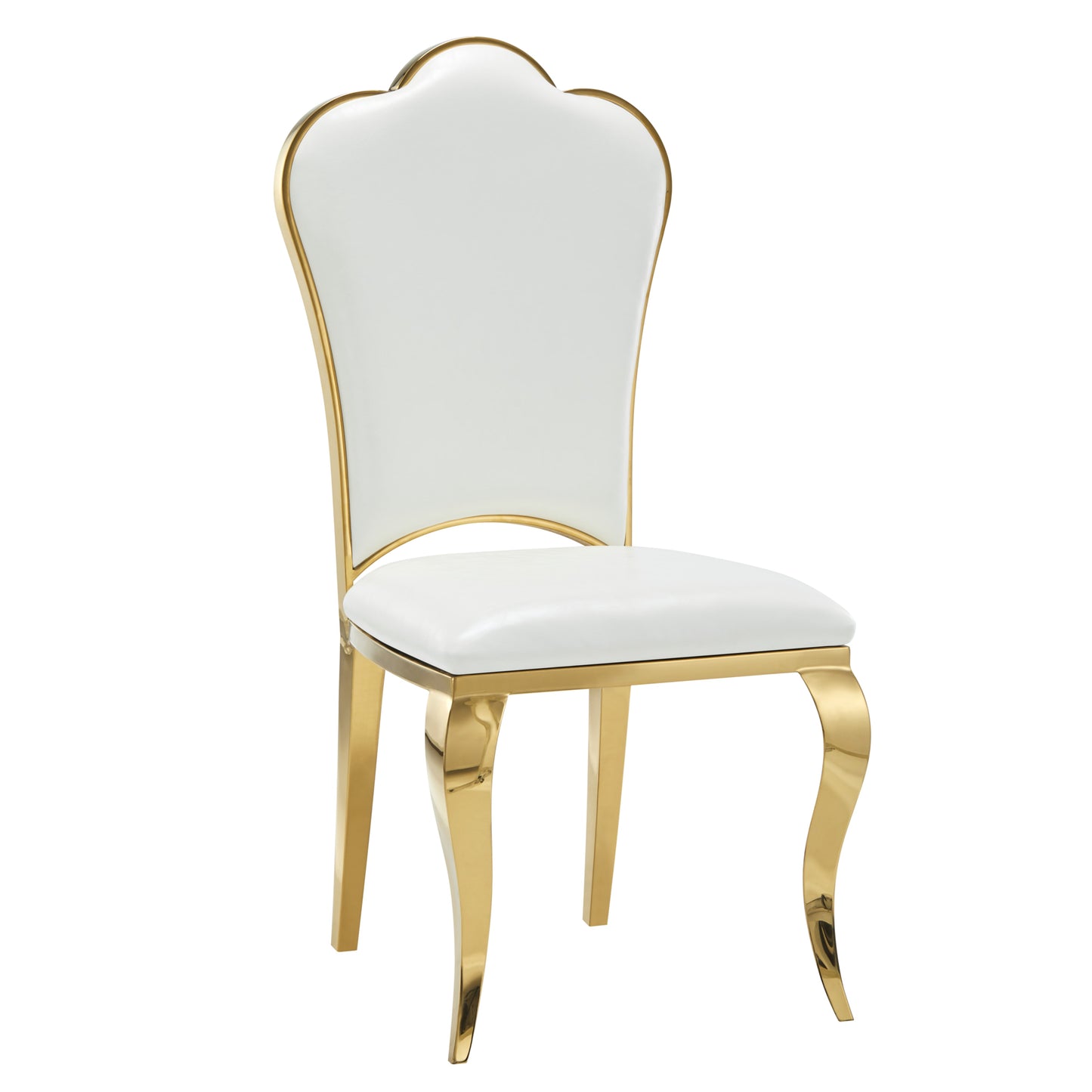 Chaise Sakura en Simili Cuir avec Pieds Dorés – Élégance et Modernité
