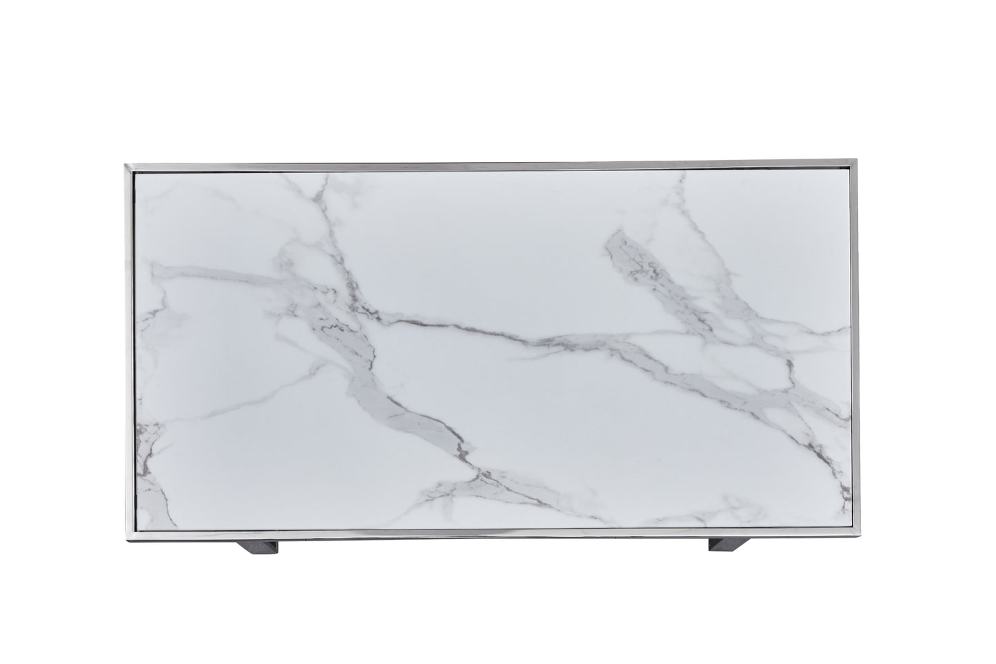 Table Basse Levanto – Métal Gold & Plateau Marbre Blanc 120x60x45 cm