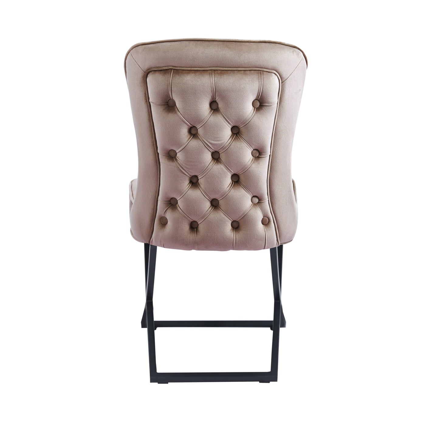 Chaise Gabrielle en Velours avec Pieds Métal Noir – Chic et Confort