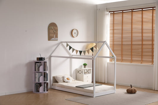 Lit enfant « Robinson Cabane » – Blanc – 90x190 cm