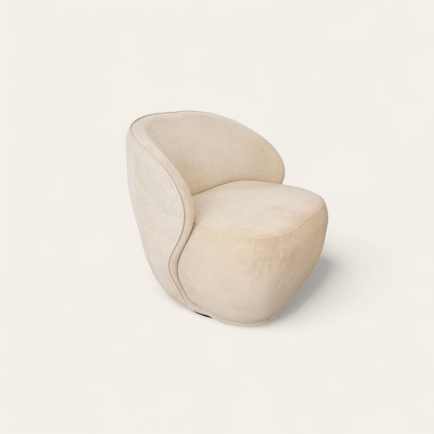 Fauteuil Pivotant Elsa – Tissu « Eau de Pêche » Élégant et Confortable