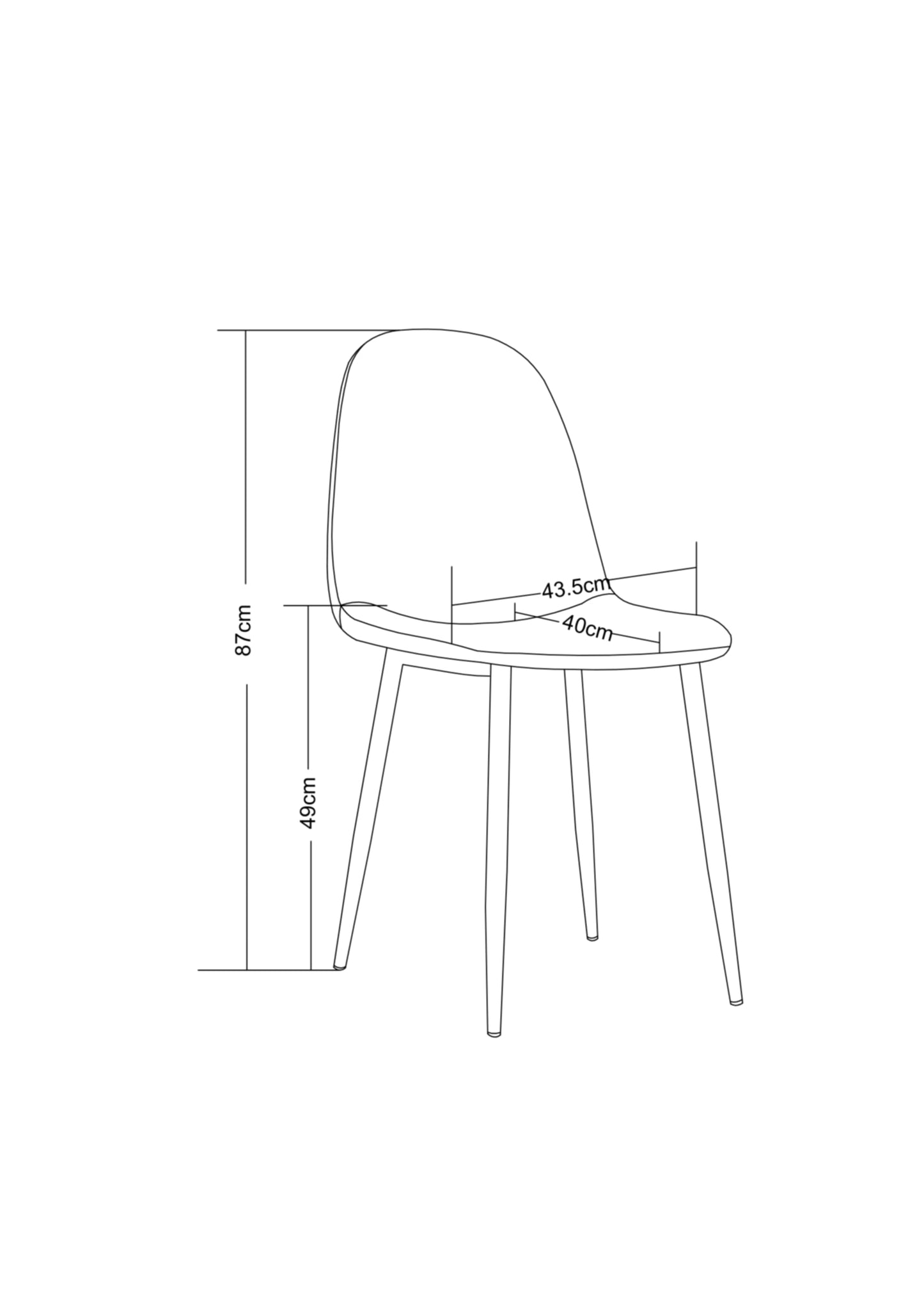 Chaise Scandinave en Velours Anthracite avec Pieds Noirs – Élégance et Confort