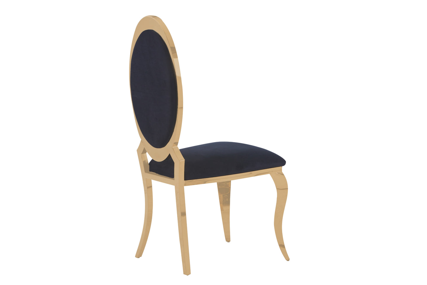 Chaise Angel en Similicuir Noir avec Pieds Dorés – Élégance et Confort