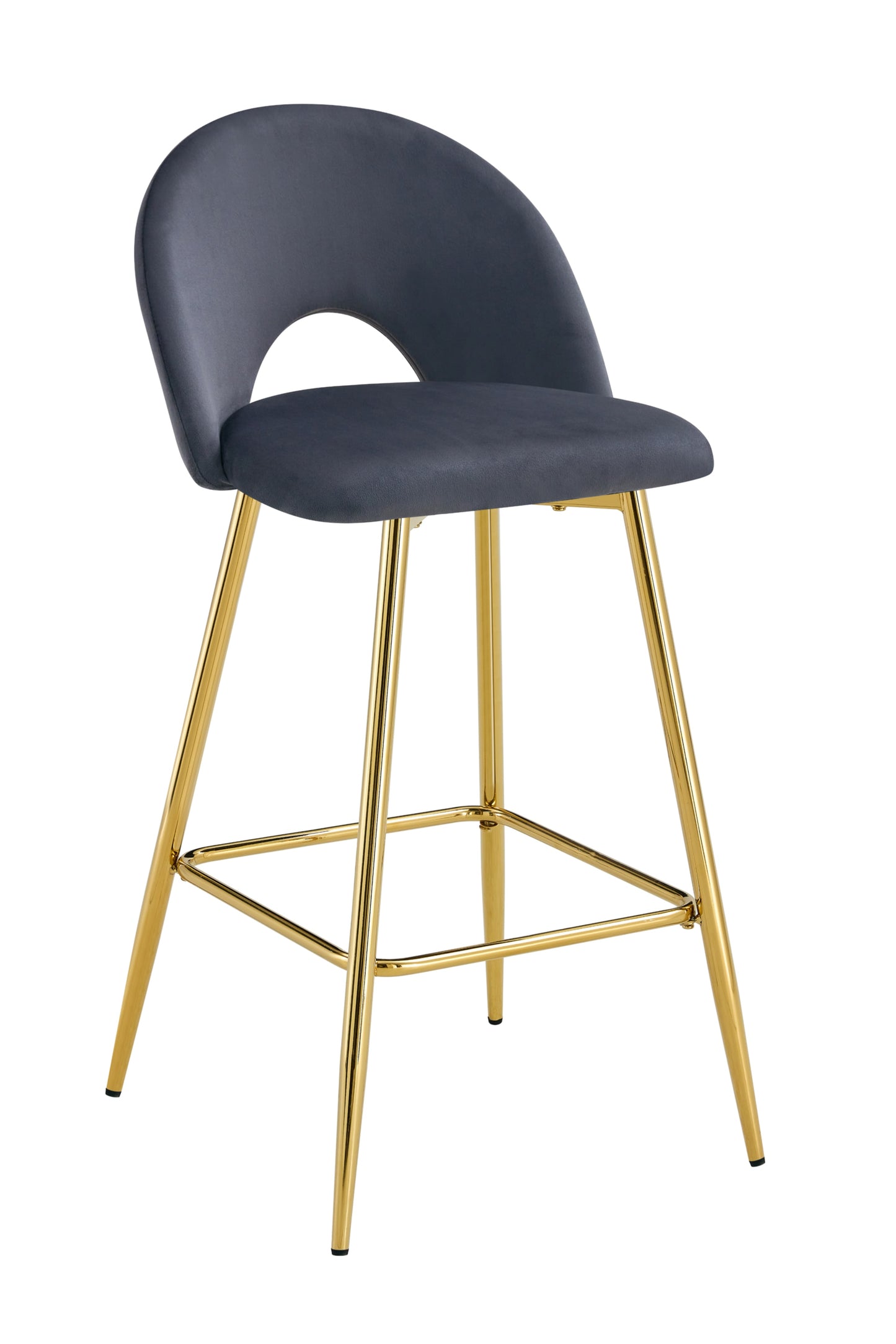 Tabouret de Bar Teddy en Velours avec Pieds Gold – Chic et Confortable