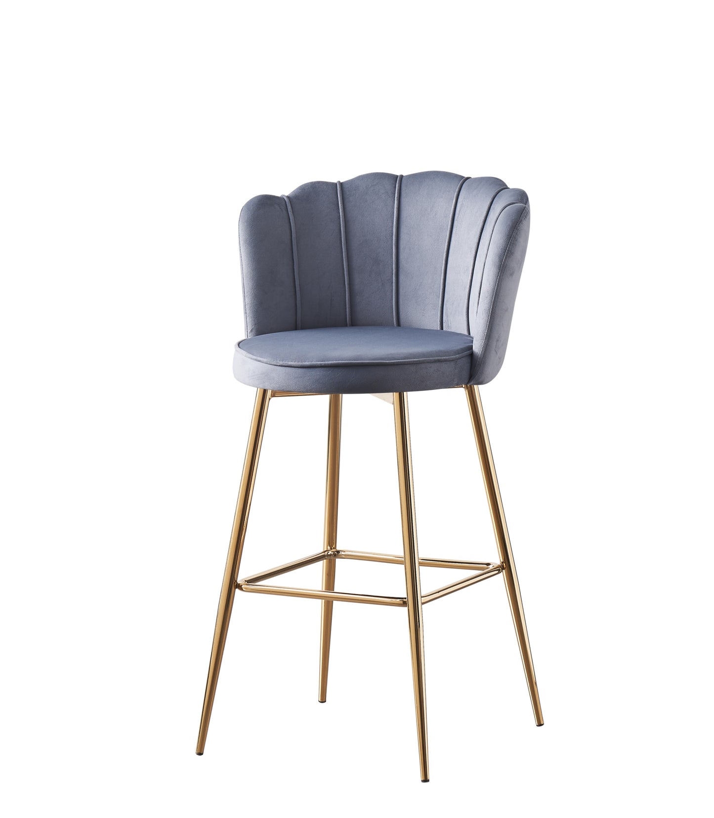 Tabouret de Bar Nymphea en Velours avec Pieds Dorés – Hauteur 65 cm