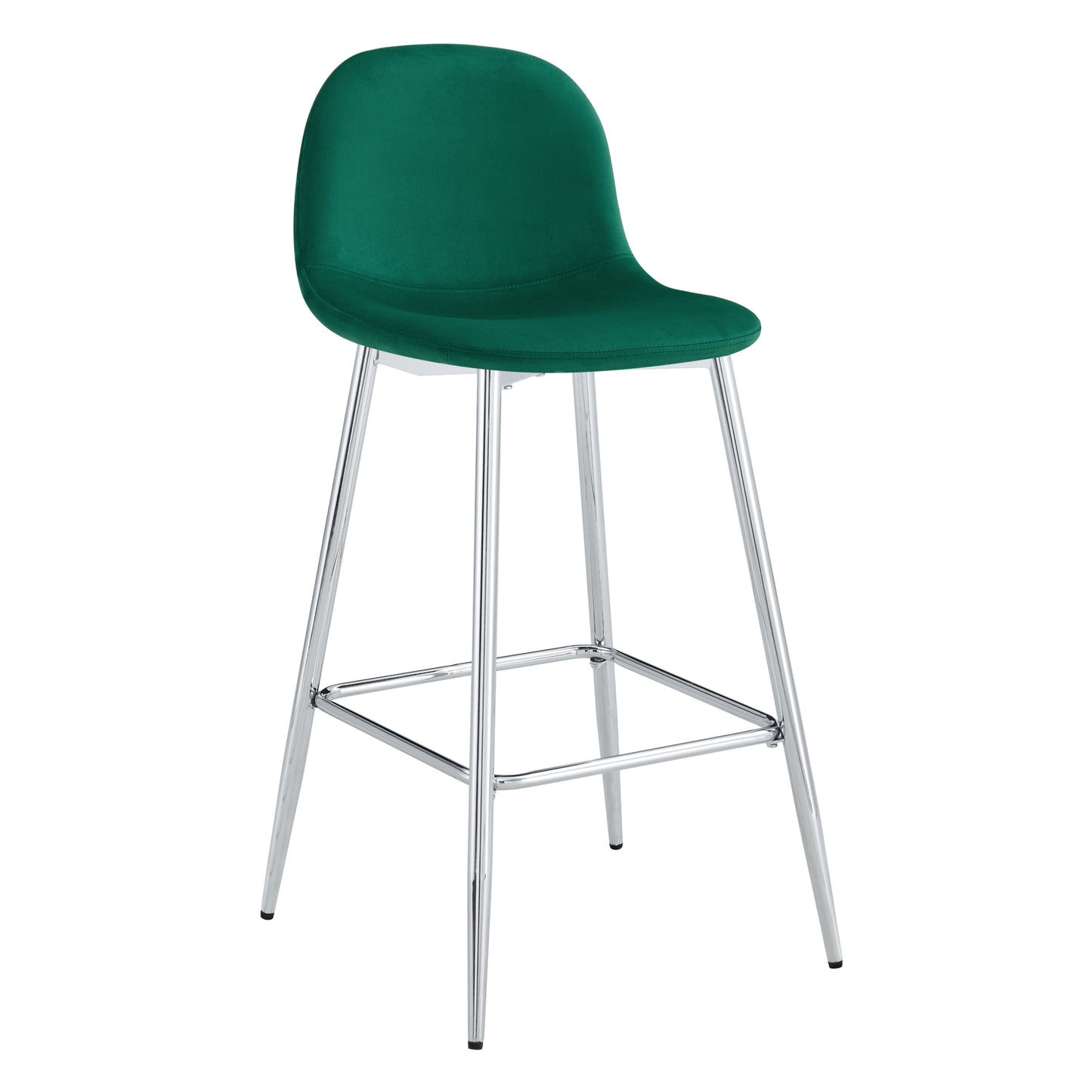 Tabouret de Bar Scandinave en Velours avec Pieds Chromés – Élégance et Confort