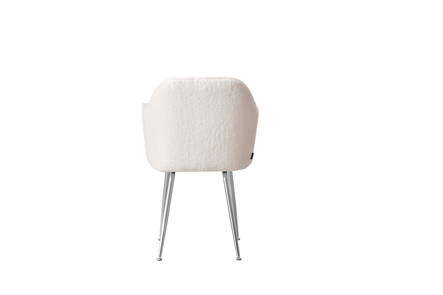Chaise avec Accoudoirs Kanvas en Tissu Doudou avec Pieds Chromés – Confort et Élégance