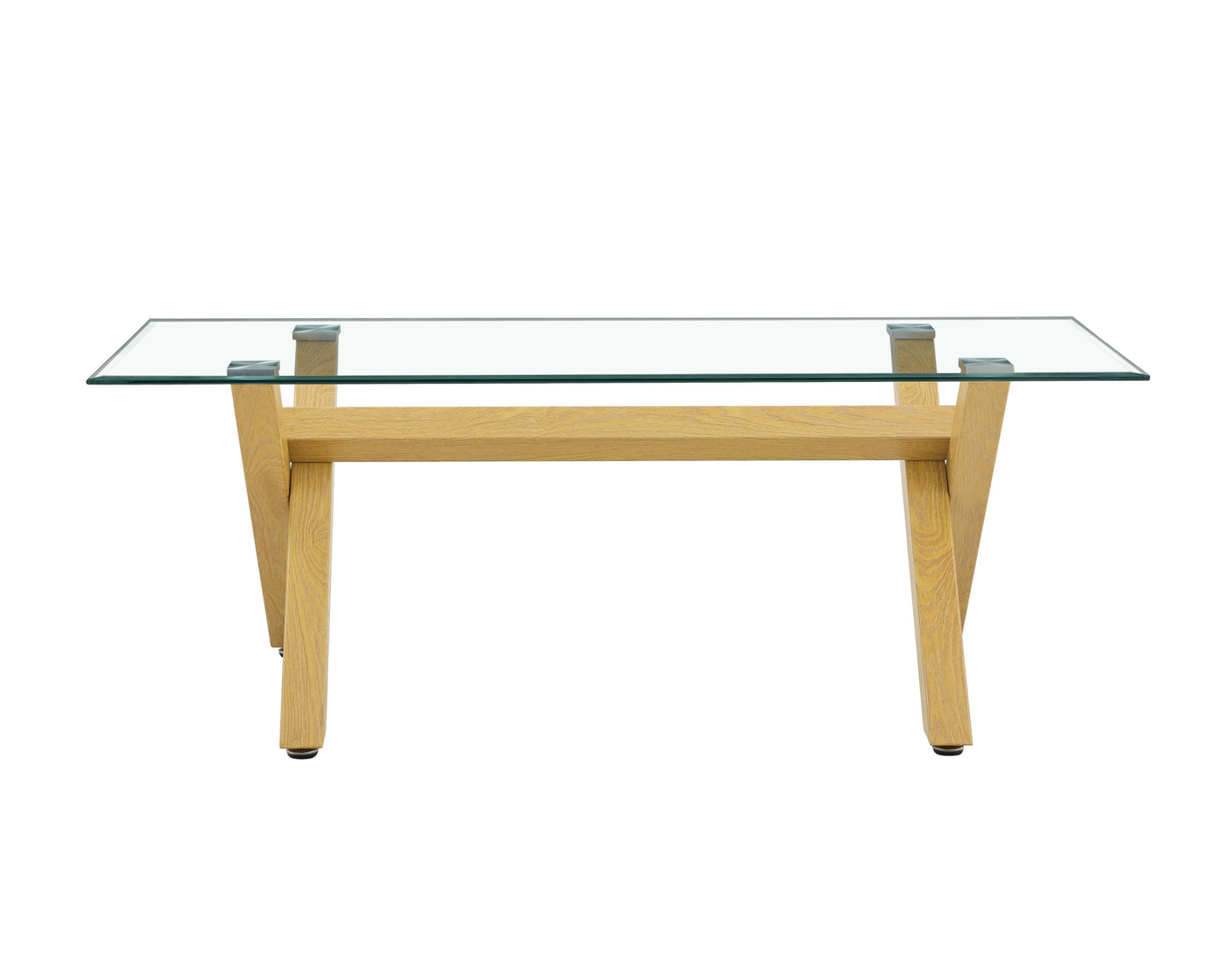 Table Basse IXE – Bois & Plateau Transparent 120x60x45 cm