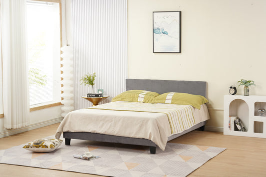 Lit Melbourne en velours gris 160x200 cm – Élégance et confort moderne