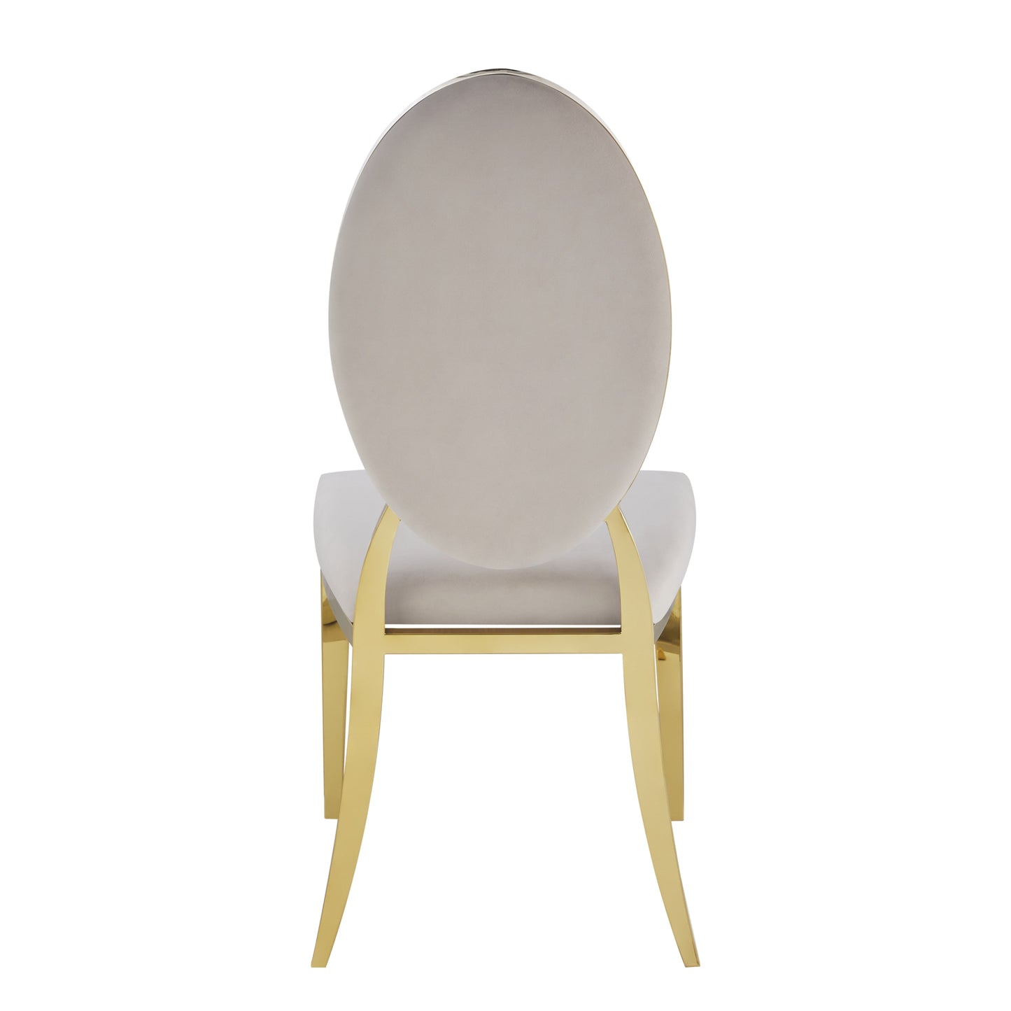 Chaise Médaillon Capitonnée en Velours Moka avec Pieds Dorés – Style Baroque et Élégance