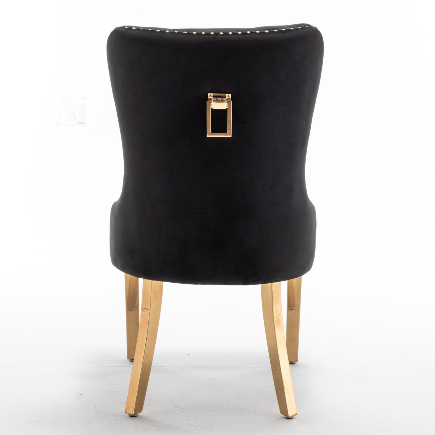 Chaise Poignée Rectangle avec Pieds Dorés – Chic et Confort