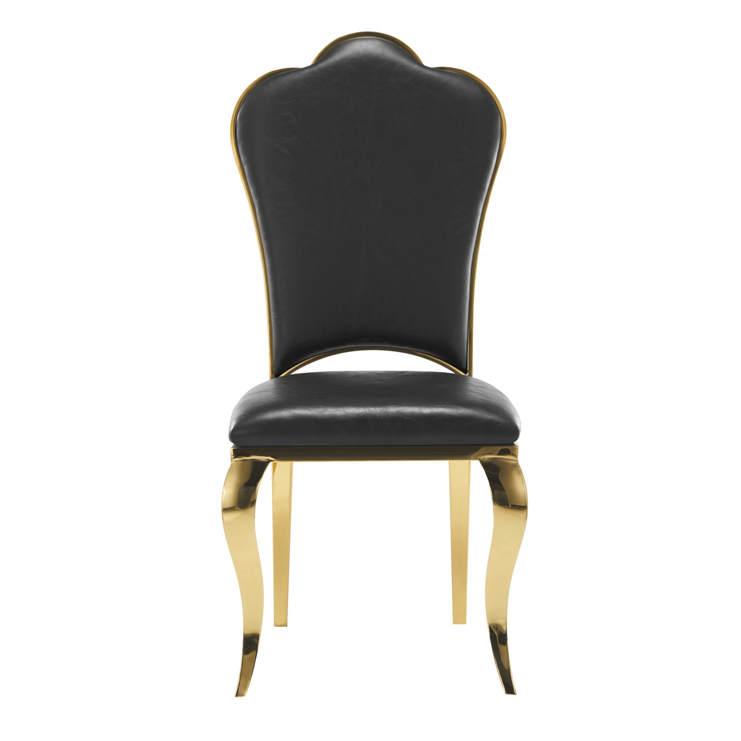 Chaise Sakura en Simili Cuir avec Pieds Dorés – Élégance et Modernité