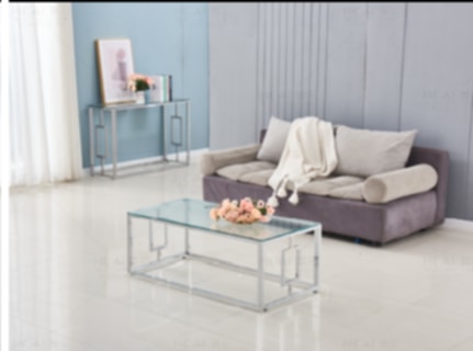 Console Sophie en Métal Chrome et Verre Transparent 120x40x78 cm