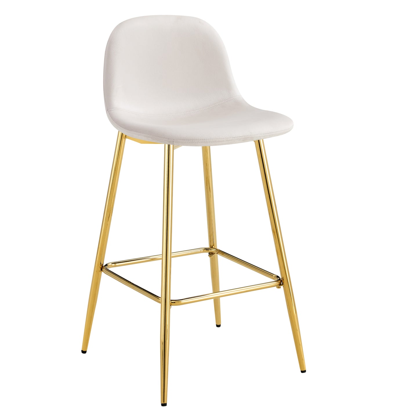 Tabouret de Bar Scandinave en Velours avec Pieds Dorés – Confort et Élégance