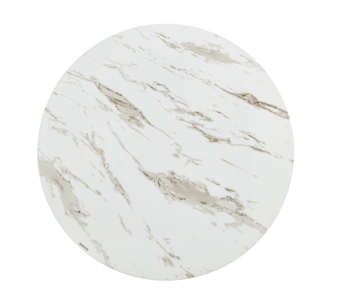 Table Basse Lorie – Pied Chrome & Plateau Marbre Blanc 90 cm