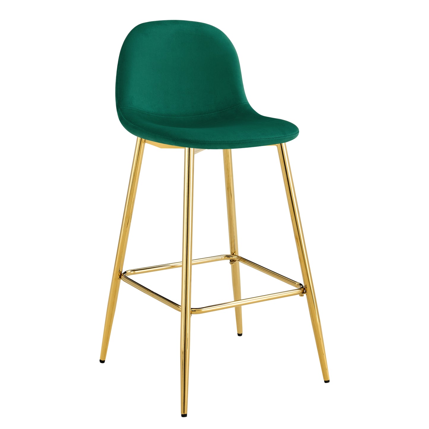 Tabouret de Bar Scandinave en Velours avec Pieds Dorés – Confort et Élégance