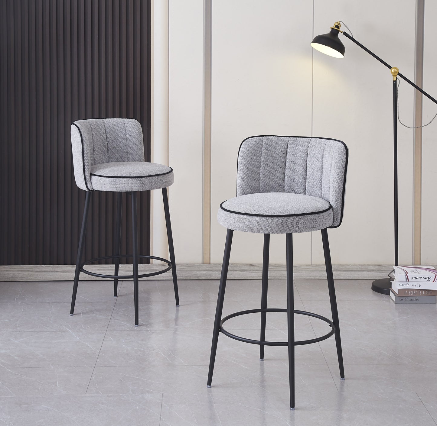 Tabouret de Bar Cathy avec Pieds en Métal Noir – Design Moderne et Confortable