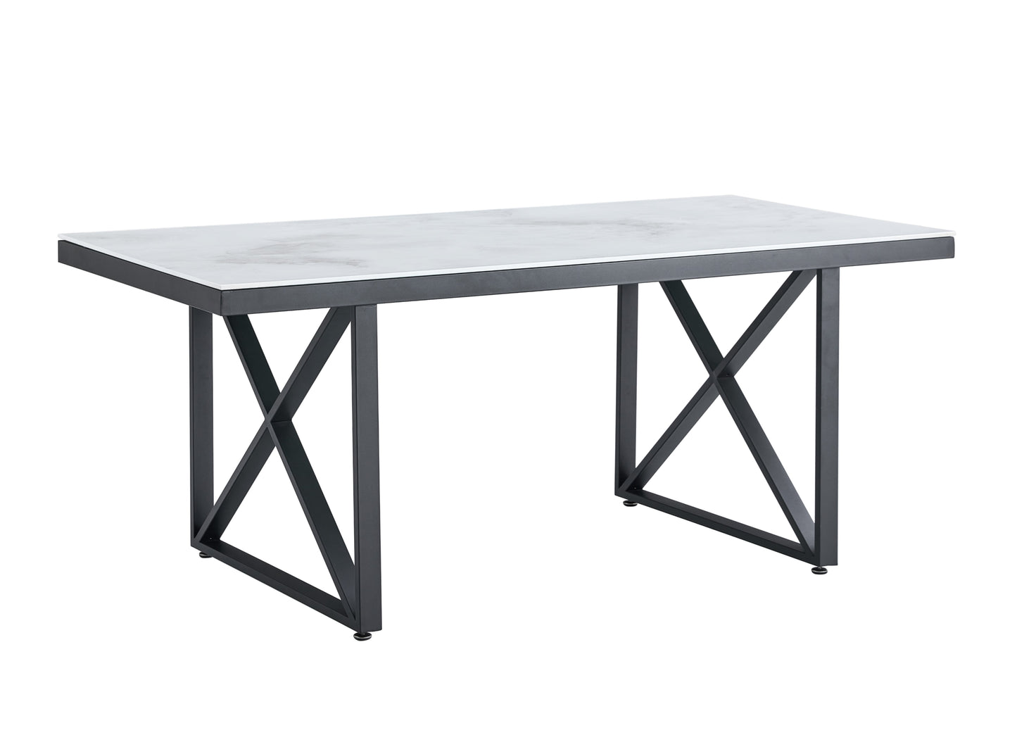 Table repas Levanto – Pieds métal noir et plateau 180x90x75 cm