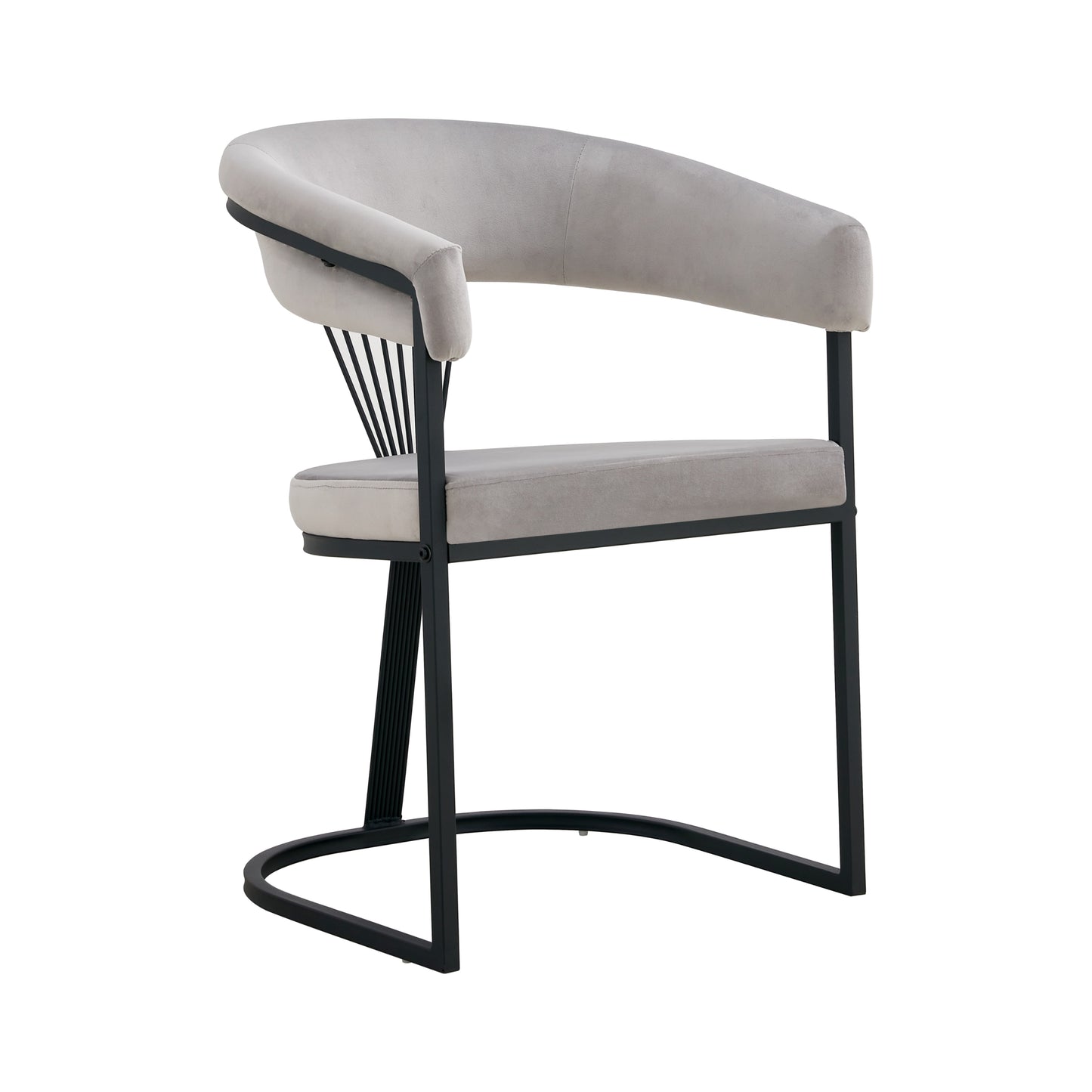 Chaise Brittany avec Accoudoirs en Velours et Pieds Métal Noir – Élégance et Confort