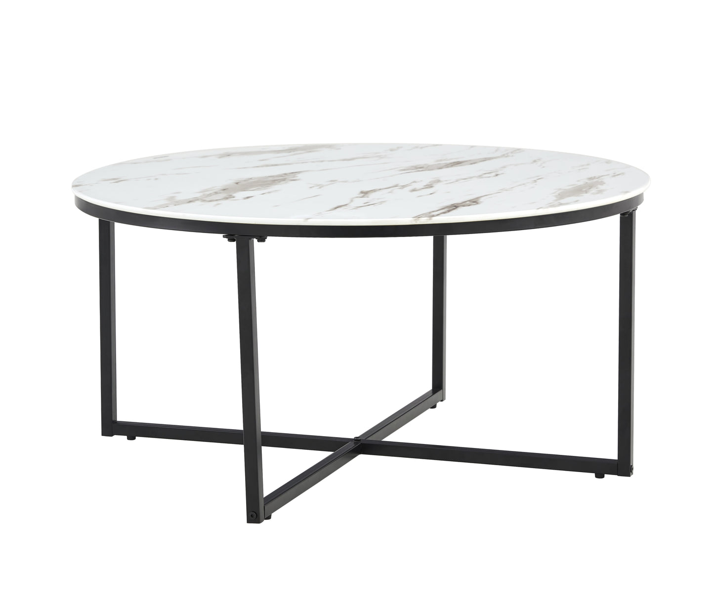 Table Basse Lorie – Pied Métal Noir 90 cm