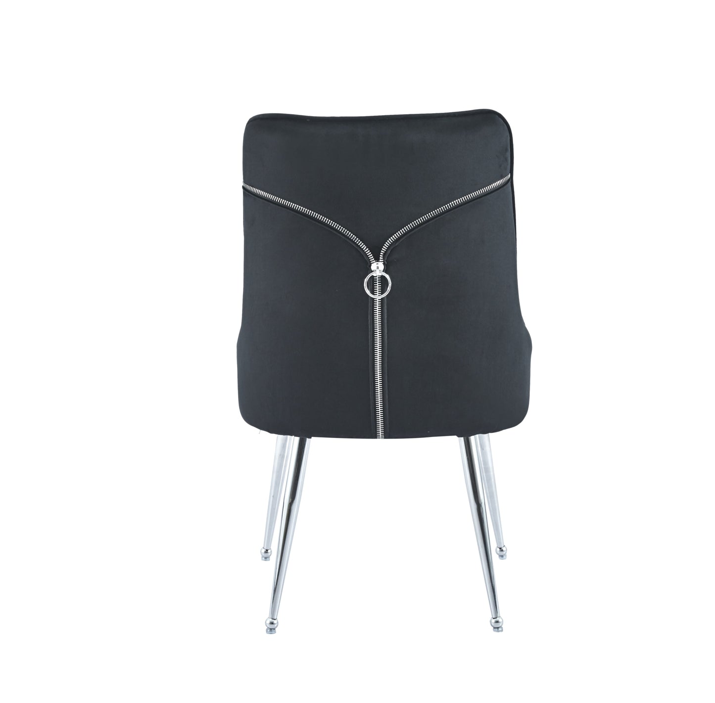 Chaise Zip en Velours avec Pieds Chromés – Confort et Style