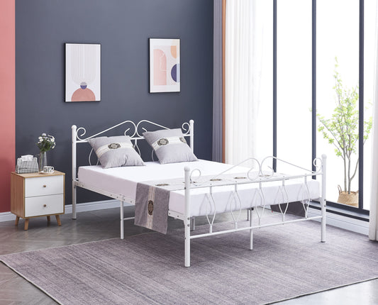 Lit en métal blanc « Julie » – Design élégant et robuste