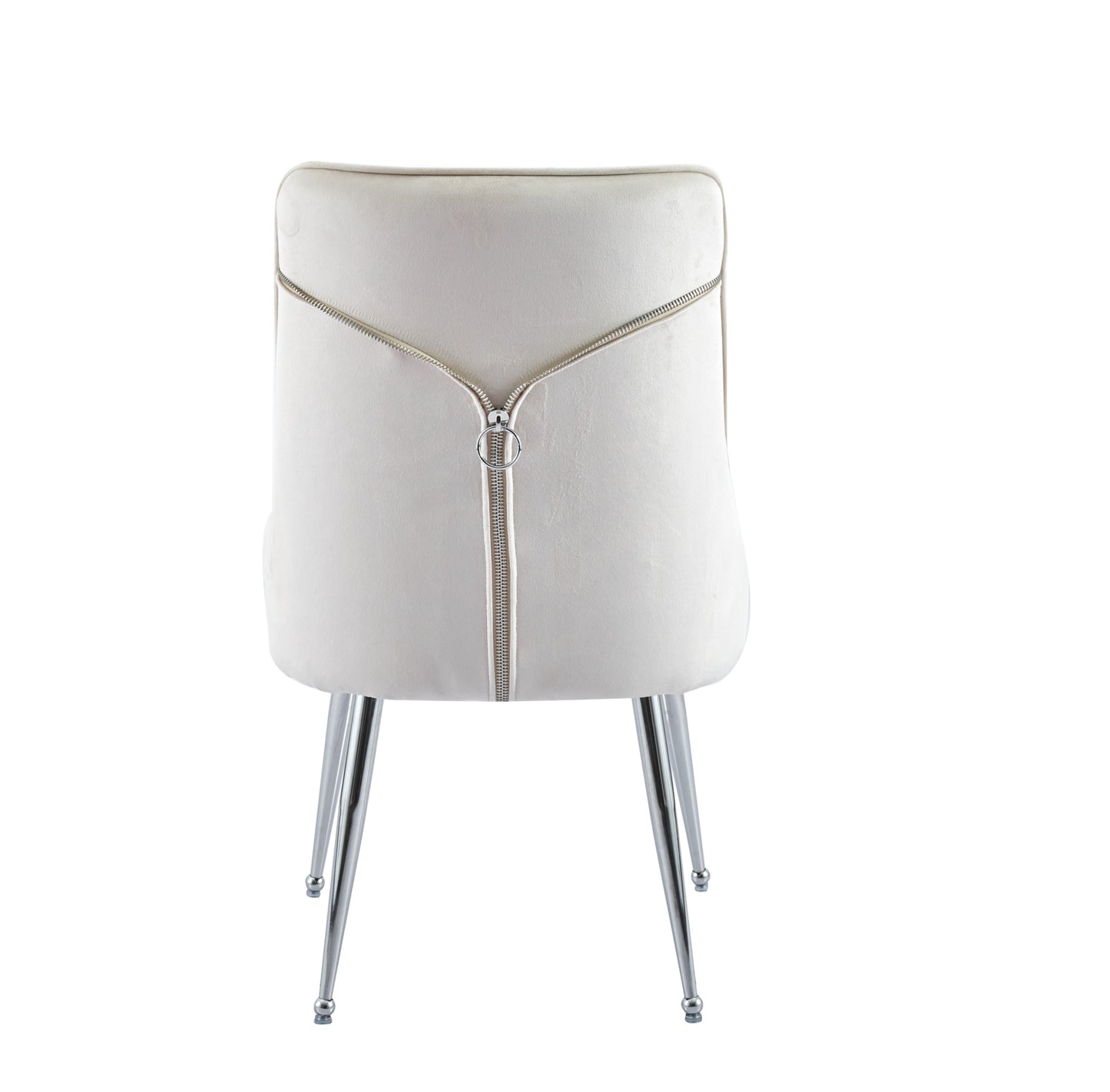 Chaise Zip en Velours avec Pieds Chromés – Confort et Style