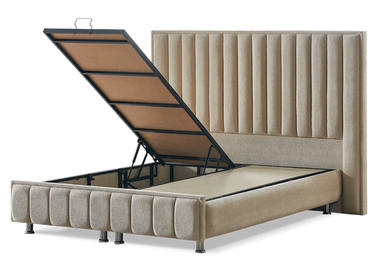 Lit « Ruha » double coffre – Élégance et Confort Intemporel