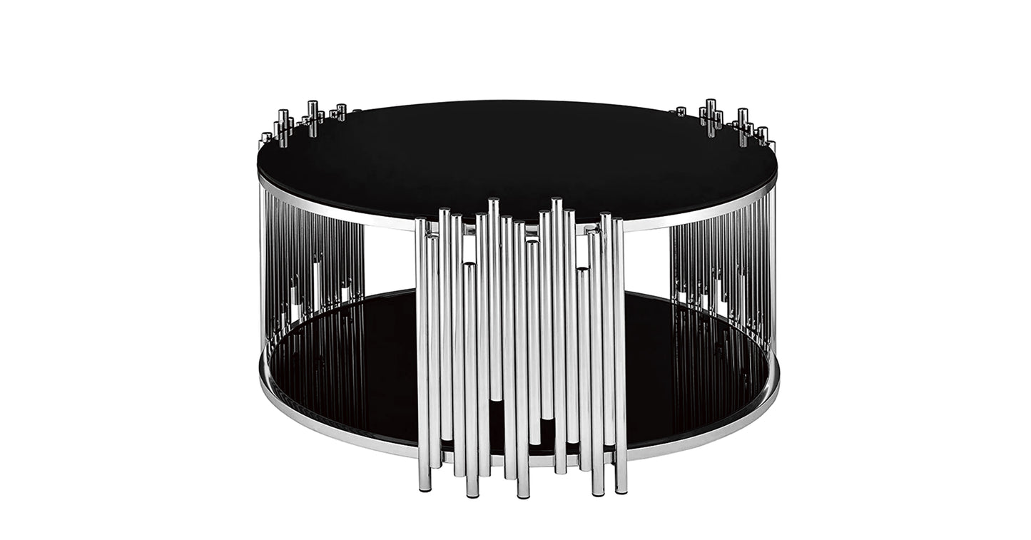 Table Basse Stick – Pieds Inox Noir & Plateau 90x45 cm