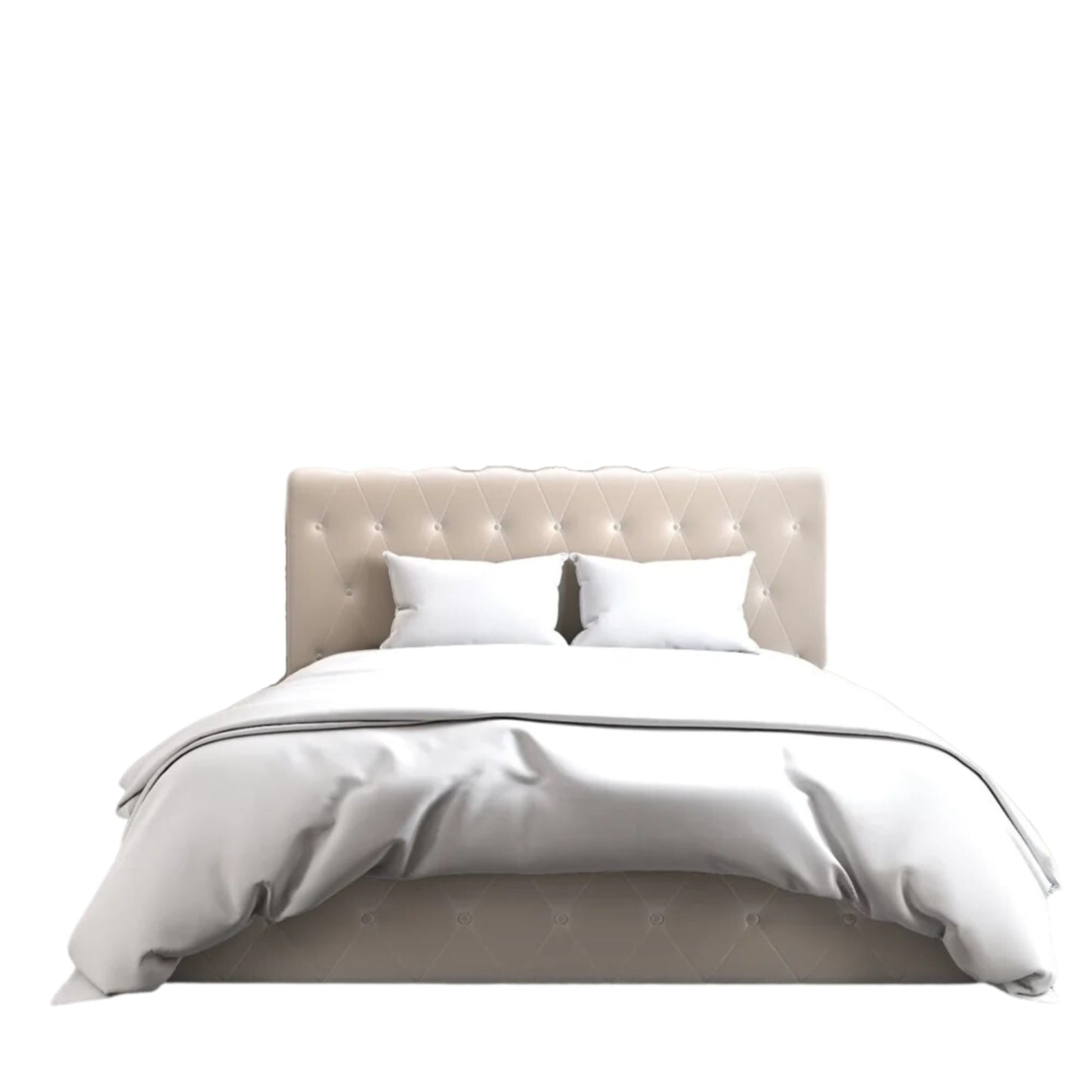 Lit Coffre « Corsica » en Velours Beige – 160x200 cm